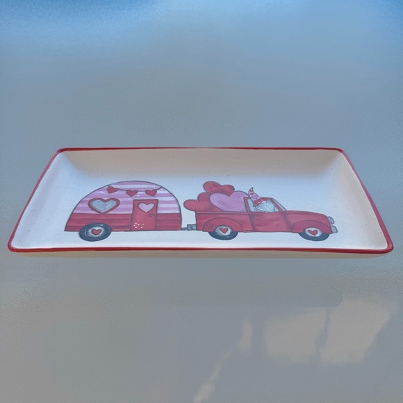 Sheffield Home Valentine Camping Gnome Rectangle Ceramic Serving Tray - Picture 5 of 10